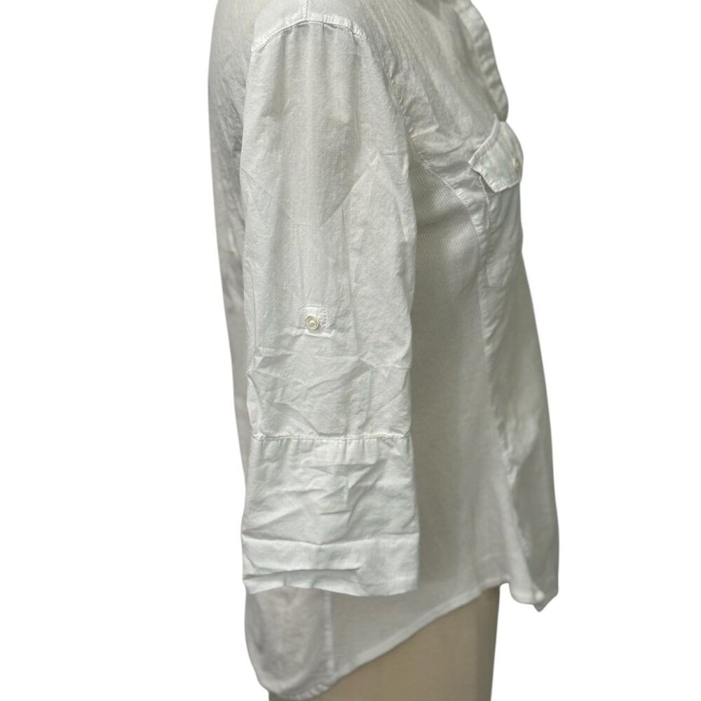 James Perse White Contrast Panel Button Down Shir… - image 5